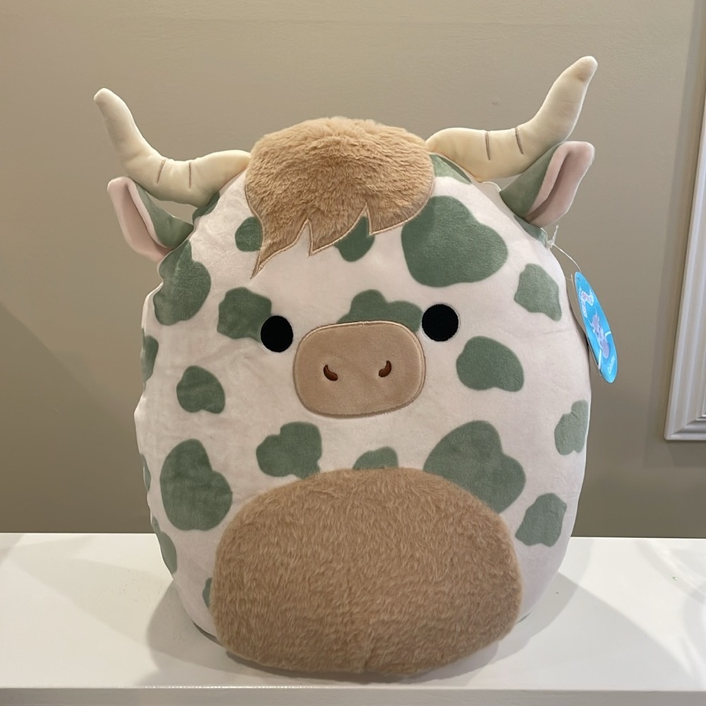 ⚡️NWT 14” Celestino the Green Spotted Highland Cow Squishmallow